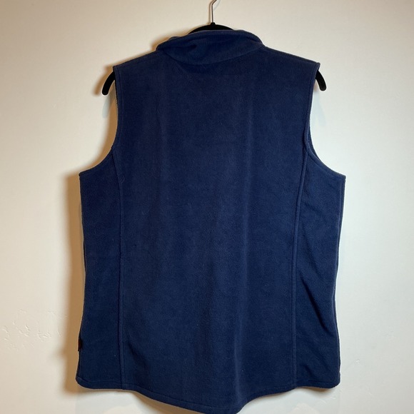 Woolrich Womens Fleece Vest Navy Blue Full Zip Pockets Size L - Picture 4 of 4